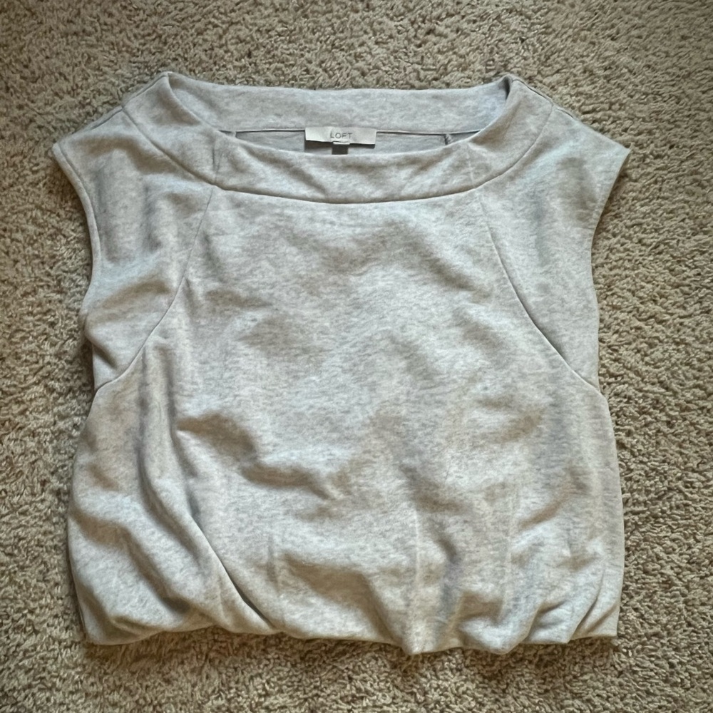LOFT Heather Gray Knit Top